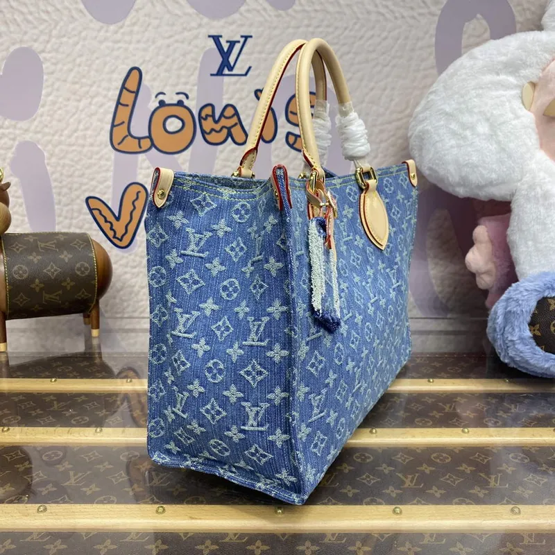LV M46871 Louis Vuitton OnTheGo MM Tote Bag Monogram Denim