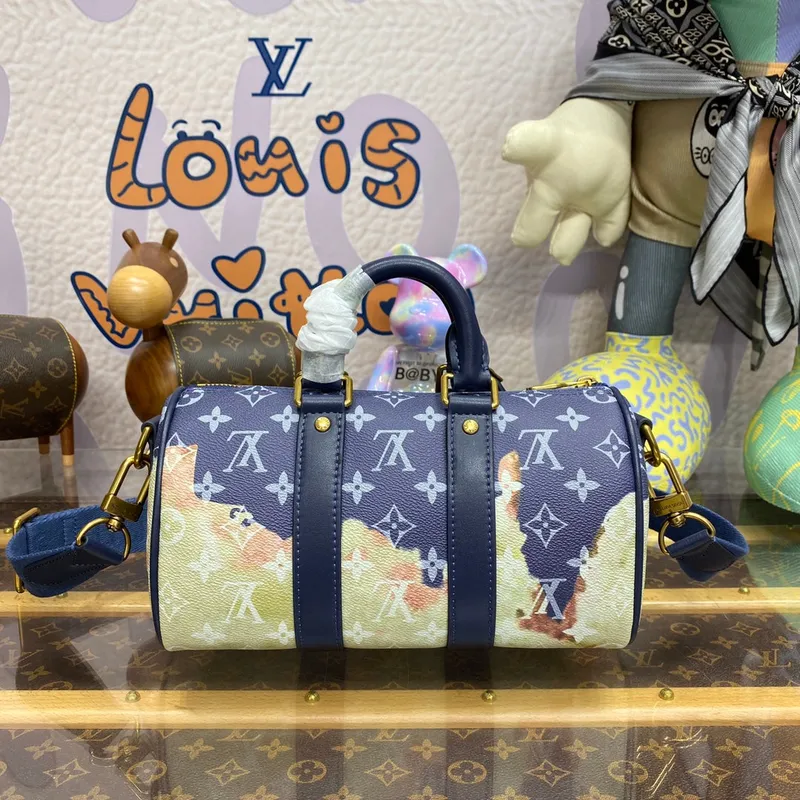 LV M46804 Louis Vuitton Keepall Bandoulière 25 Taška Ink Blue