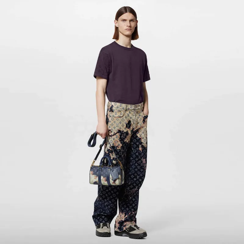 LV M46804 Louis Vuitton Keepall Bandoulière 25 Taška Ink Blue