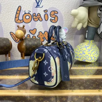 LV M46804 Louis Vuitton Keepall Bandoulière 25 Taška Ink Blue