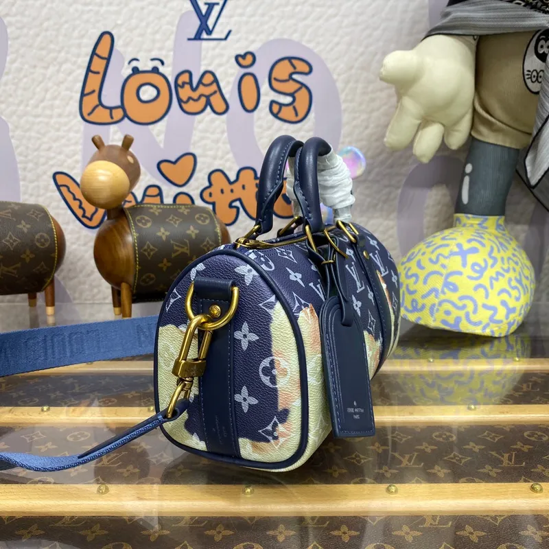 LV M46804 Louis Vuitton Keepall Bandoulière 25 Taška Ink Blue