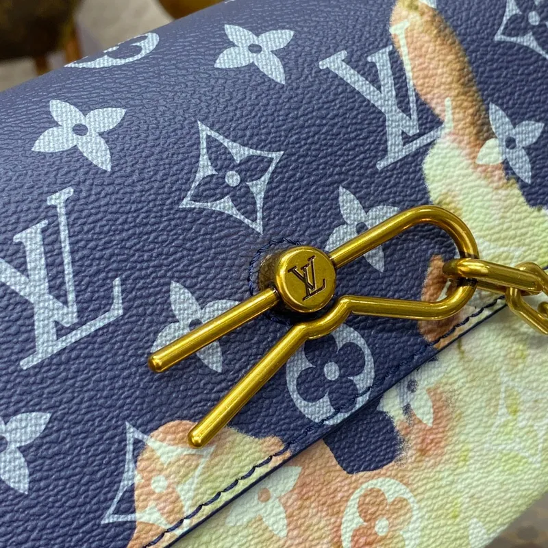 LV M82900 Louis Vuitton Steamer Wearable Wallet Ink Blue