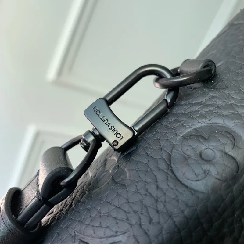 LV M82772 Louis Vuitton Nano Steamer Bag Taurillon Monogram embosovaná hovězí kůže Černá