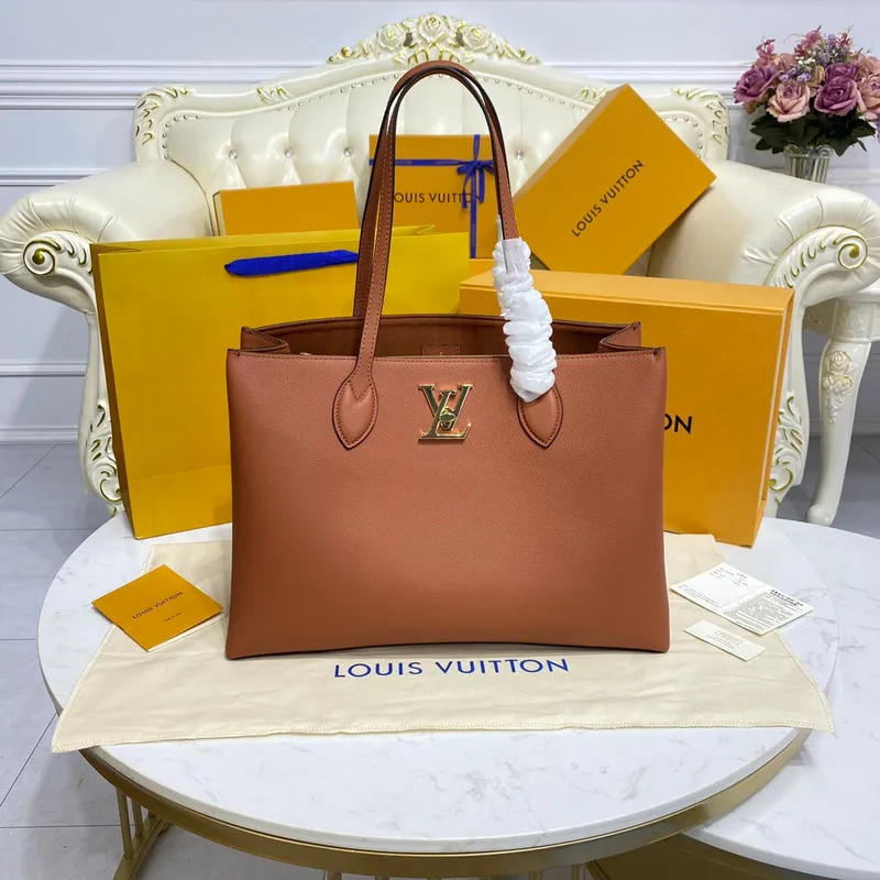 LV M57346 Louis Vuitton M57345 Lockme Shopper M57347 Taška z jemné telecí kůže hnědá