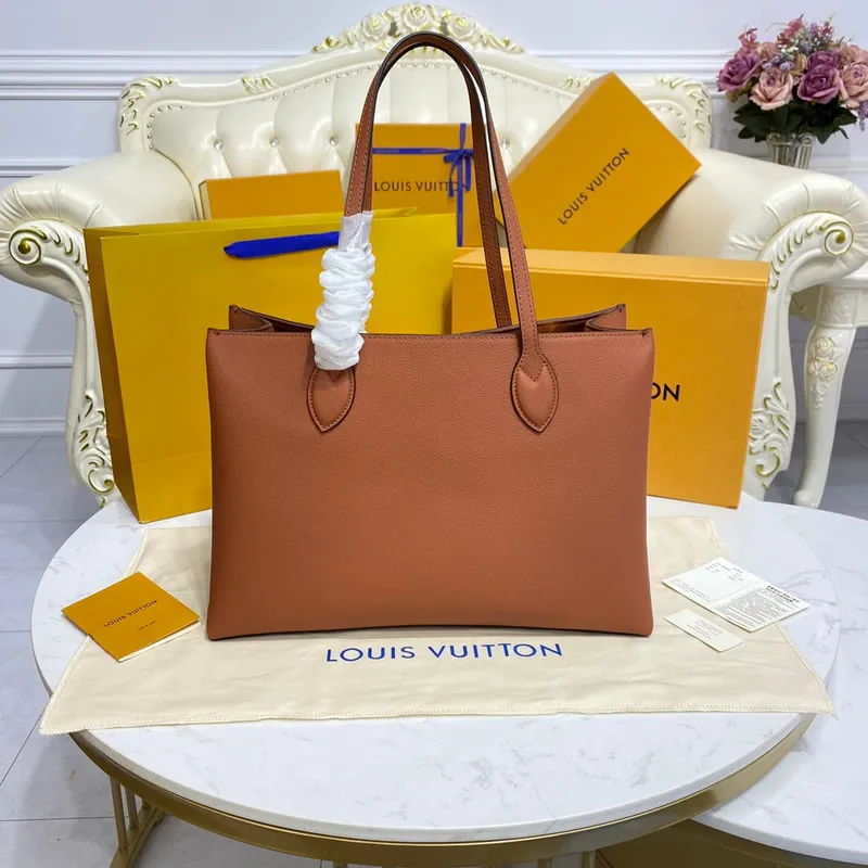 LV M57346 Louis Vuitton M57345 Lockme Shopper M57347 Taška z jemné telecí kůže hnědá