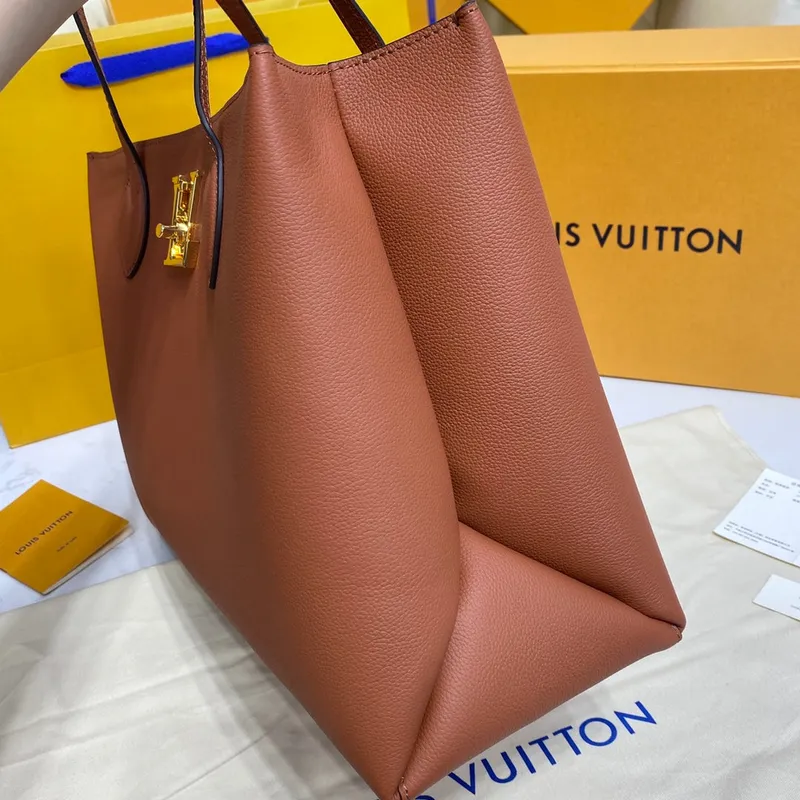 LV M57346 Louis Vuitton M57345 Lockme Shopper M57347 Taška z jemné telecí kůže hnědá