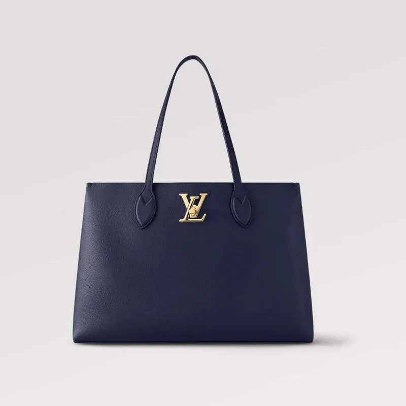 LV M20984 Louis Vuitton M57345 Lockme Shopper M57346 Taška z jemné telecí kůže námořnická modrá
