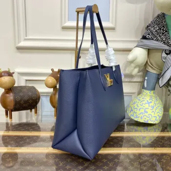 LV M20984 Louis Vuitton M57345 Lockme Shopper M57346 Taška z jemné telecí kůže námořnická modrá