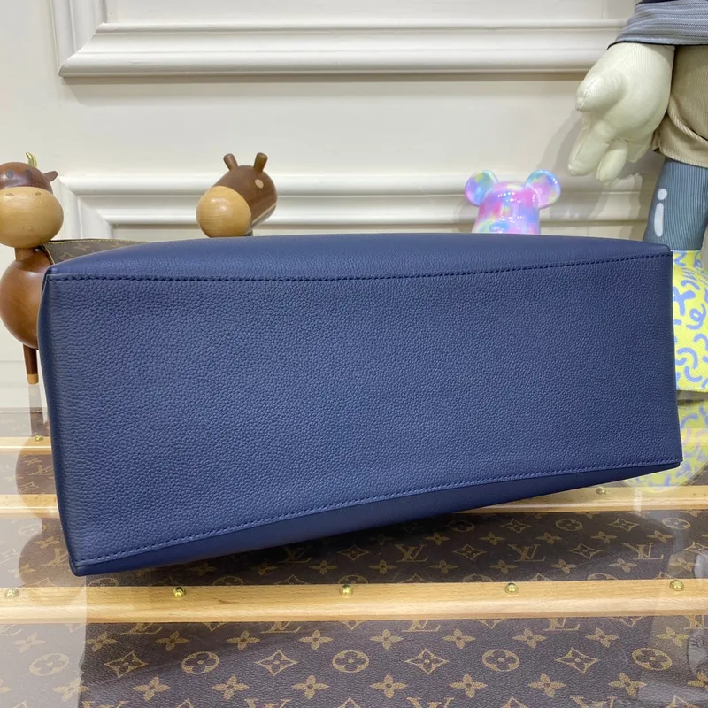 LV M20984 Louis Vuitton M57345 Lockme Shopper M57346 Taška z jemné telecí kůže námořnická modrá