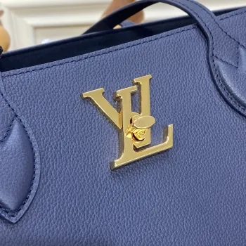 LV M20984 Louis Vuitton M57345 Lockme Shopper M57346 Taška z jemné telecí kůže námořnická modrá