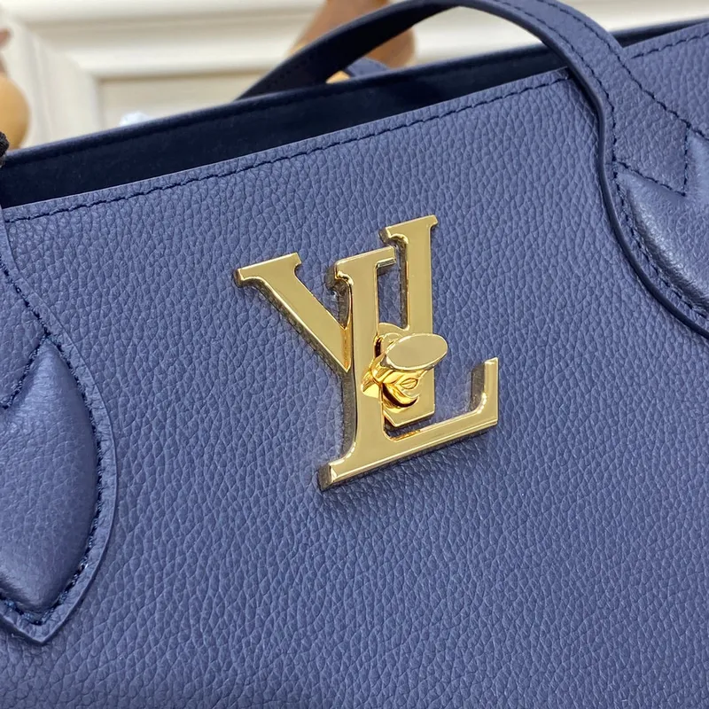 LV M20984 Louis Vuitton M57345 Lockme Shopper M57346 Taška z jemné telecí kůže námořnická modrá