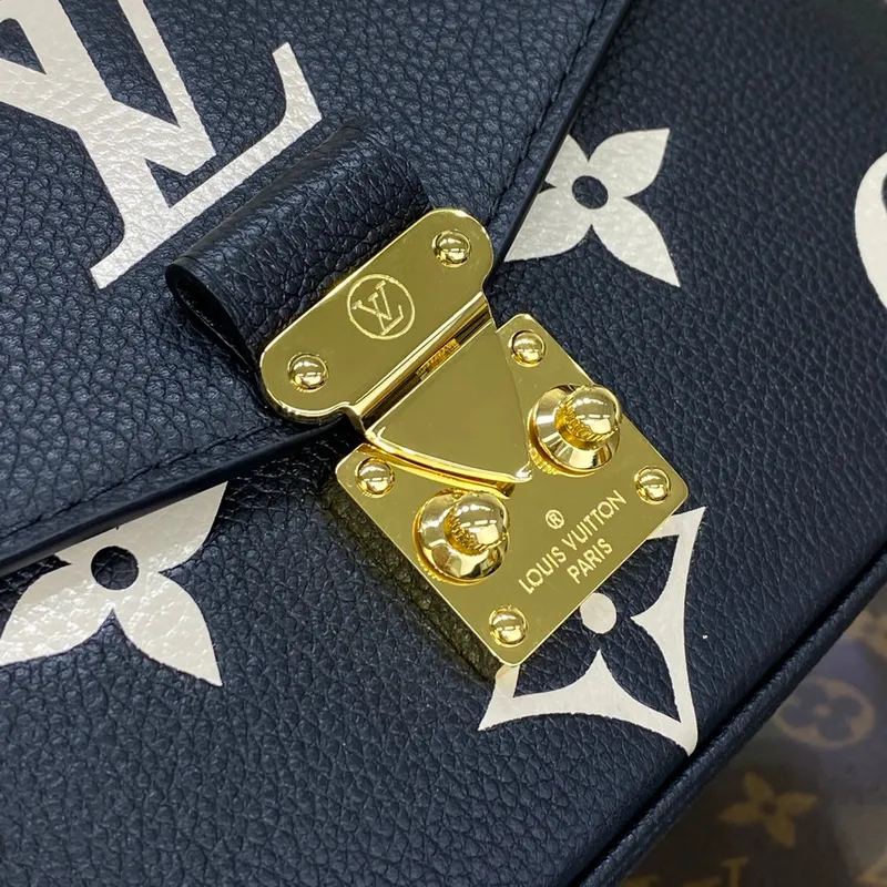 LV M46596 Louis Vuitton Pochette Métis East West taška Monogram Empreinte kůže Černá/Beige