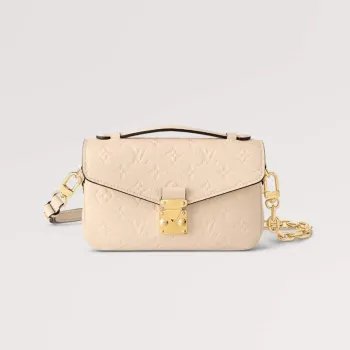 LV M22942 Louis Vuitton Pochette Métis East West taška Monogram Empreinte kůže Crème Beige