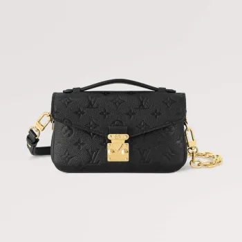 LV M46595 Louis Vuitton Pochette Métis East West taška Monogram Empreinte kůže černá