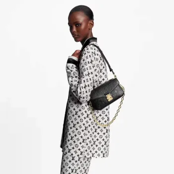 LV M46595 Louis Vuitton Pochette Métis East West taška Monogram Empreinte kůže černá