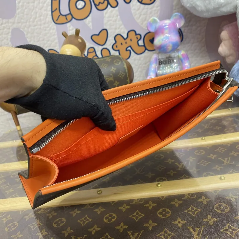 LV M82855 Louis Vuitton Pochette Voyage MM Taška Oranžová