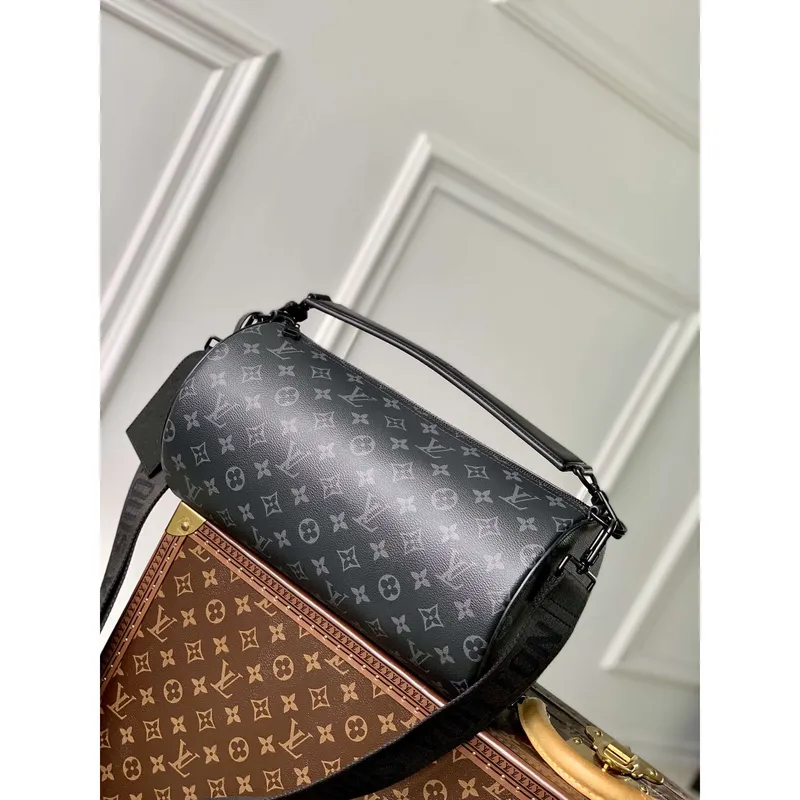 Louis Vuitton LV M46796 Soft Polochon MM Monogram Eclipse