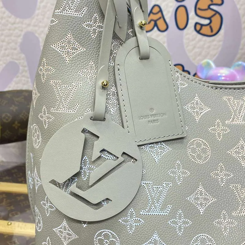 LV M23396 Louis Vuitton Carmel Hobo taška Mahina kůže šedá