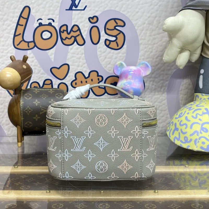 LV M23550 Louis Vuitton Nice Mini Vanity Case Šedá