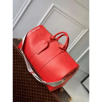 LV M23721 Louis Vuitton Keepall Bandoulière 50 Taška Vermilion Červená