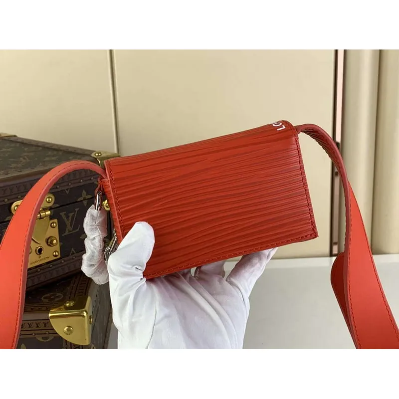 LV M23837 Louis Vuitton Micro Steamer Wallet Vermillion Red