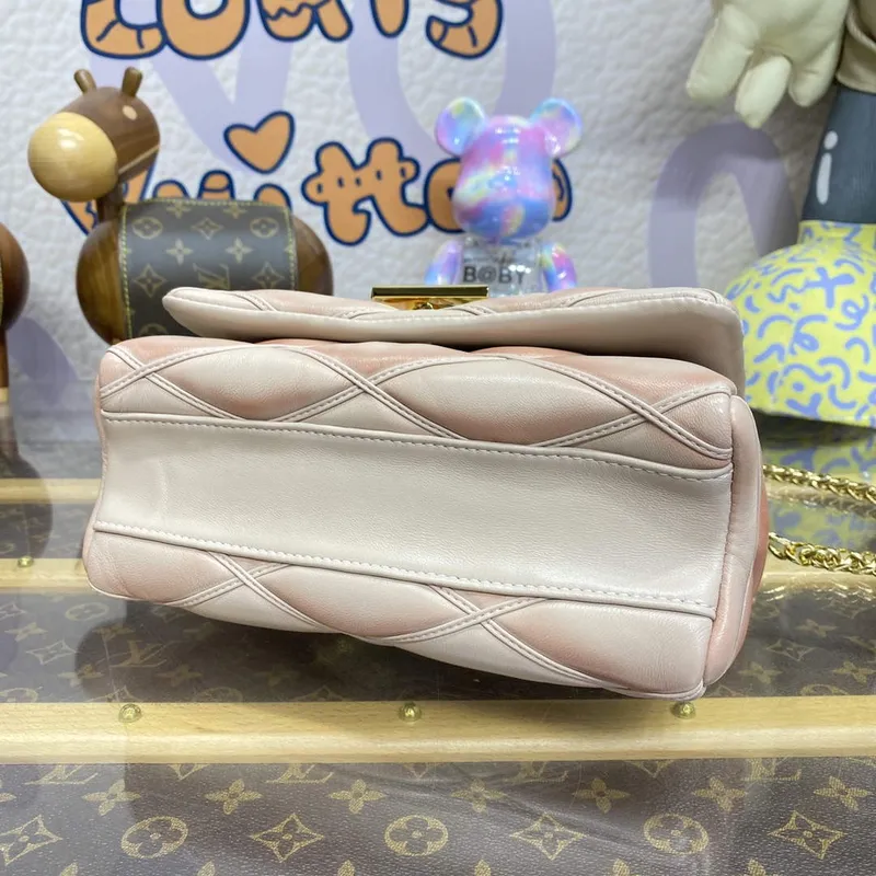 LV M23568 Louis Vuitton GO 14 MM Taška Béžová/Růžová