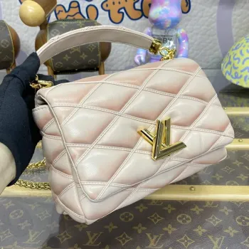 LV M23568 Louis Vuitton GO 14 MM Taška Béžová/Růžová