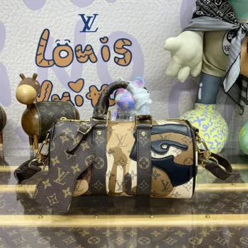 LV M46678 Louis Vuitton Keepall Bandoulière 25 Taška Hnědá