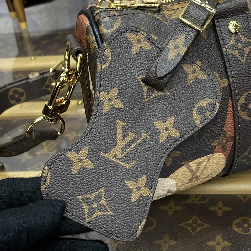 LV M46678 Louis Vuitton Keepall Bandoulière 25 Taška Hnědá