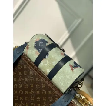 LV M46271 Louis Vuitton Keepall Bandoulière 25 Taška Modrá