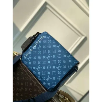 LV M23785 Louis Vuitton District PM Messenger Bag Atlantická modrá