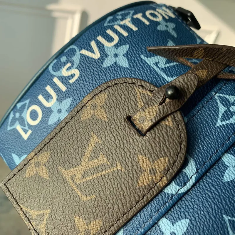 LV M46803 Louis Vuitton Keepall Bandoulière 25 Městská taška Atlantická modrá