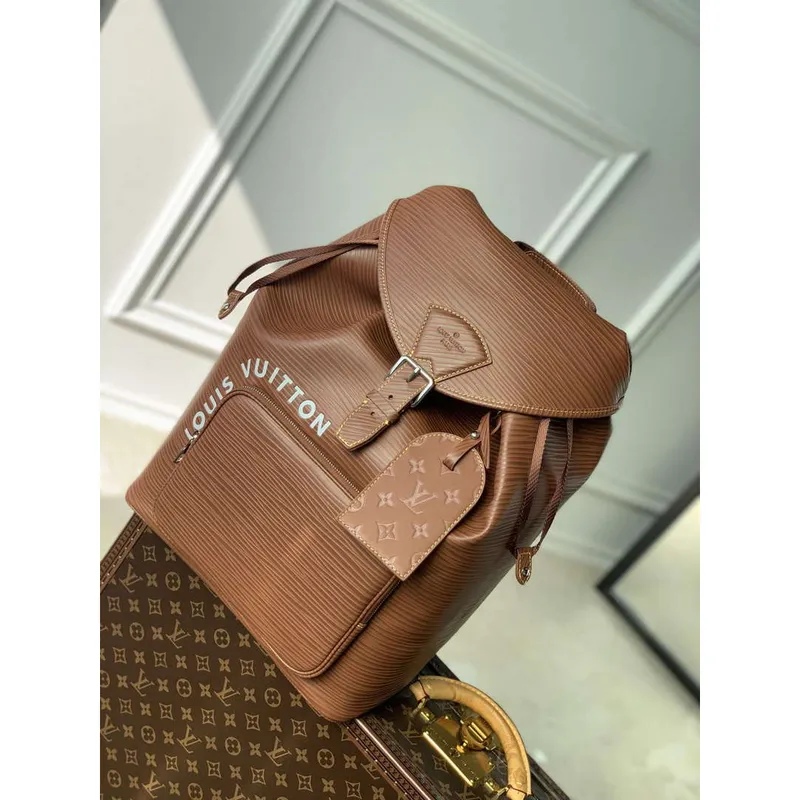 LV M23099 Louis Vuitton Batoh Montsouris Taška Cognac