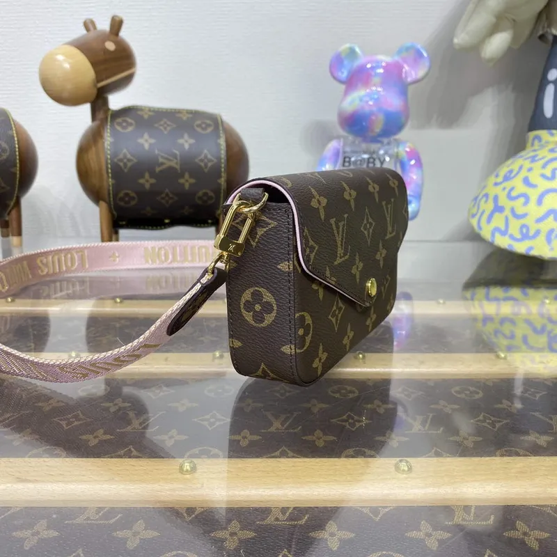 LV M80091 Louis Vuitton Félicie Strap & Go Taška Růžová