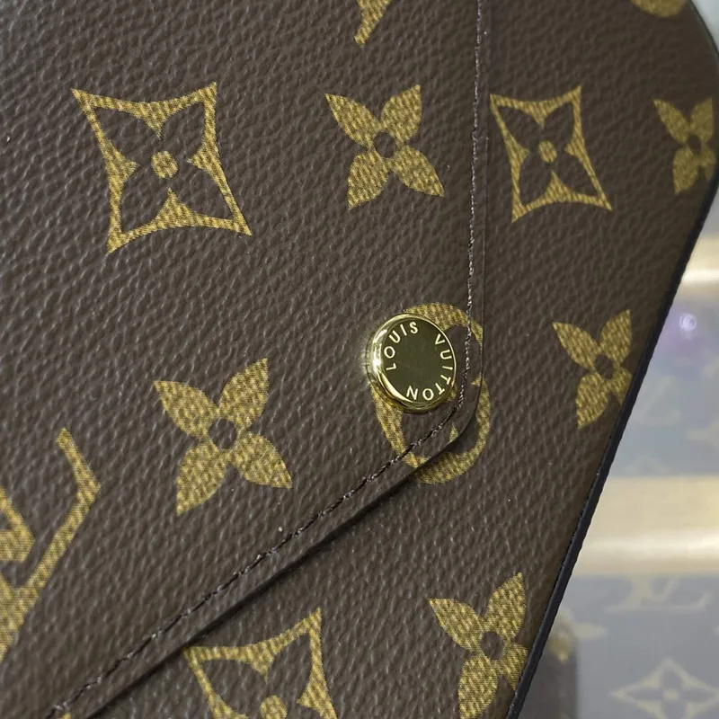 LV M80091 Louis Vuitton Félicie Strap & Go Bag Khaki Zelená