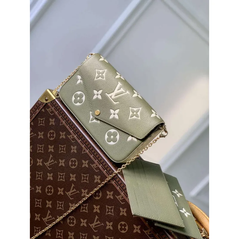 LV M82610 Louis Vuitton Félicie Pochette Taška Trávově zelená