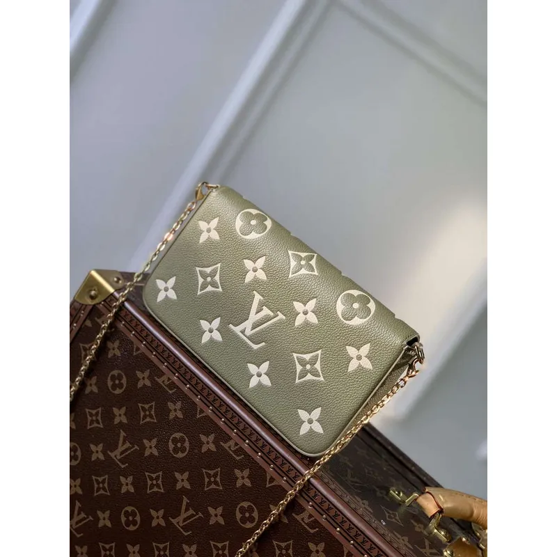 LV M82610 Louis Vuitton Félicie Pochette Taška Trávově zelená
