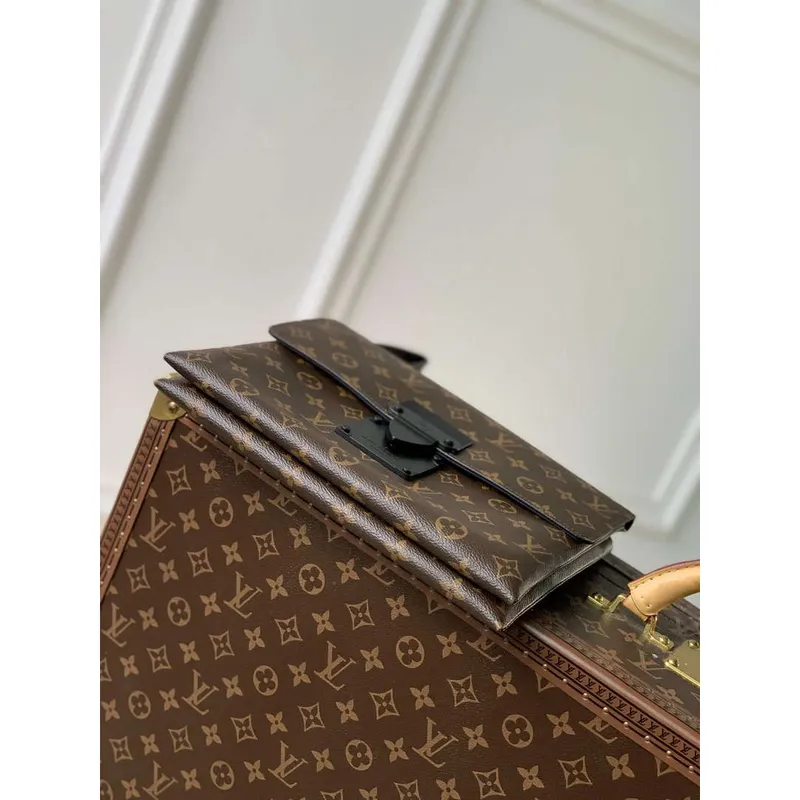 LV M82598 Louis Vuitton Pochette S Lock Hnědá