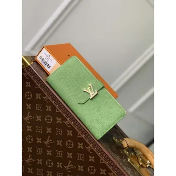 LV M82512 Louis Vuitton LV Vertikální peněženka Vert Noto Green