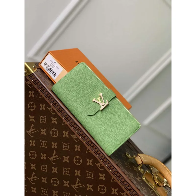 LV M82512 Louis Vuitton LV Vertikální peněženka Vert Noto Green