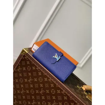 LV M82441 Louis Vuitton LV Vertikální Peněženka Modrá