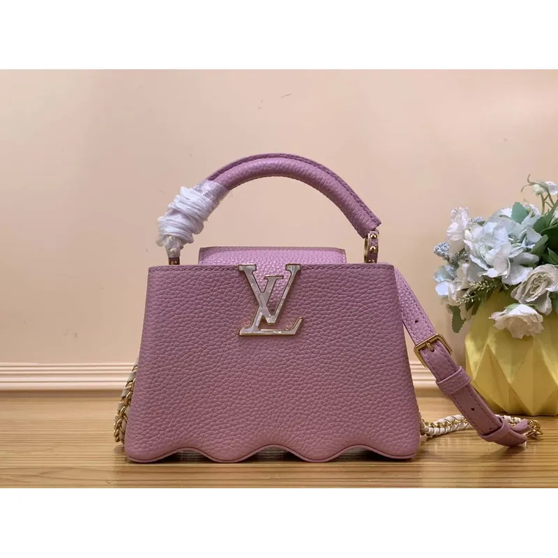 LV M22122 Louis Vuitton Capucines Mini Kabelka Růžová