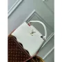 LV M22121 Louis Vuitton Capucines MM Kabelka Sněhově Bílá