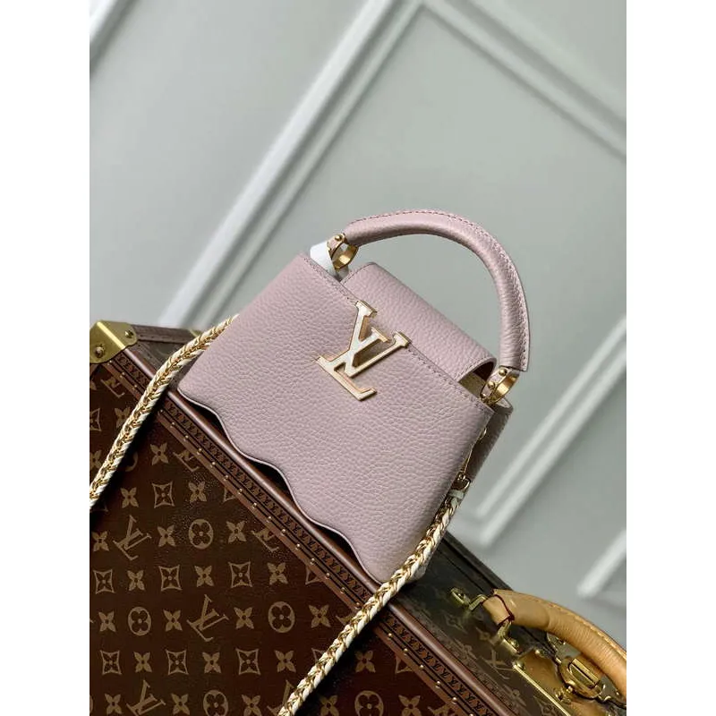 LV M22122 Louis Vuitton Capucines Mini Kabelka Wisteria