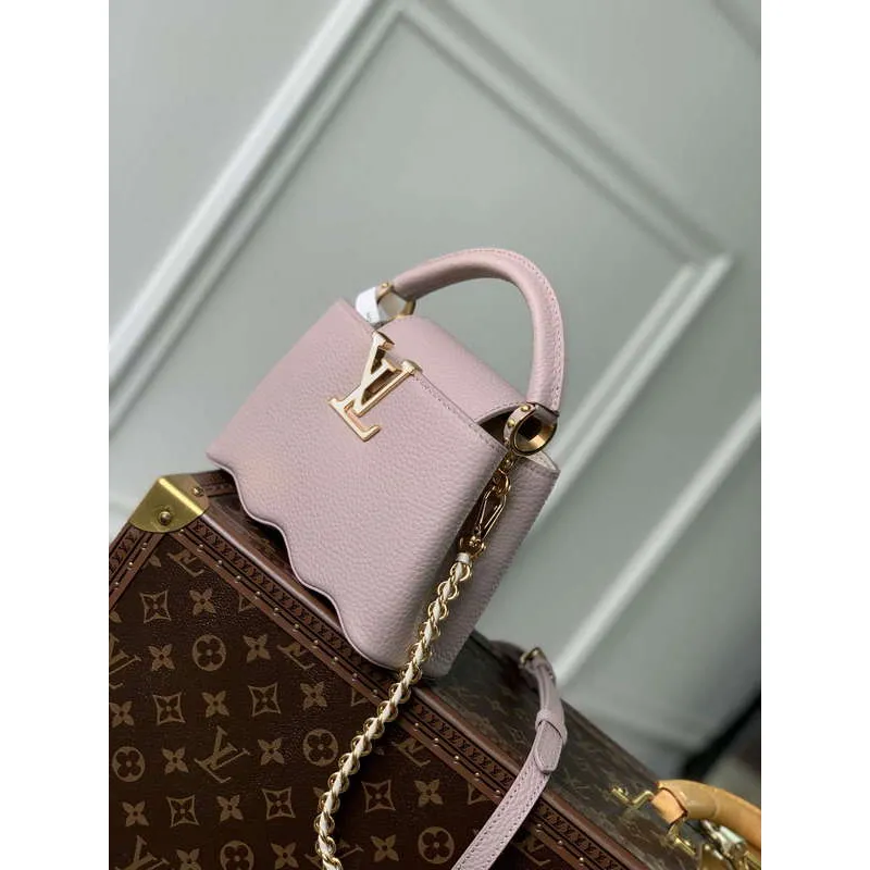 LV M22122 Louis Vuitton Capucines Mini Kabelka Wisteria