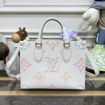 LV M46629 Louis Vuitton OnTheGo PM Kabelka Béžová