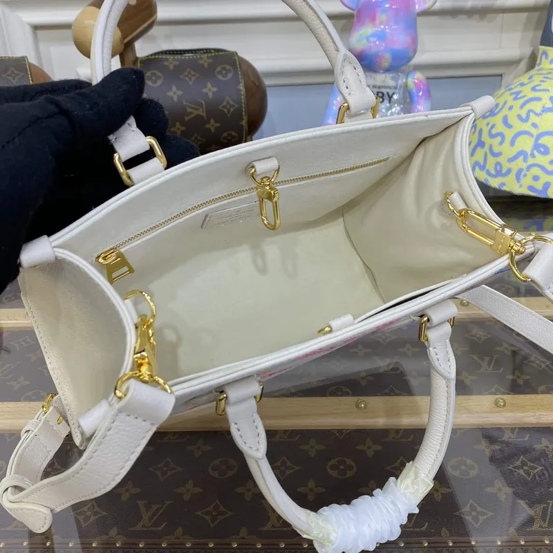 LV M46629 Louis Vuitton OnTheGo PM Kabelka Béžová