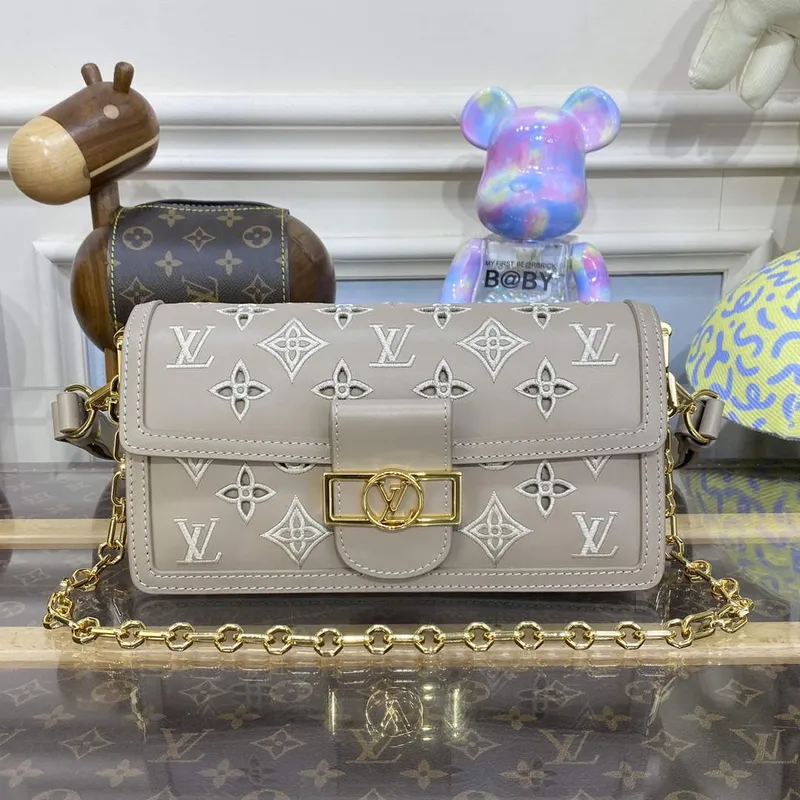 LV M22955 Louis Vuitton Dauphine East West Kabelka Khaki