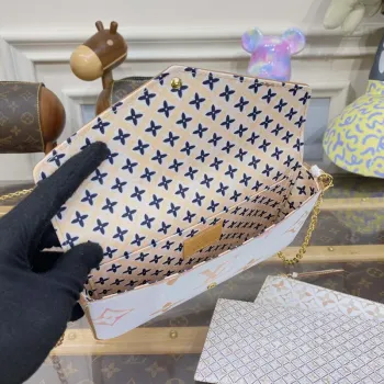 LV M82520 Louis Vuitton Felicie Pochette Monogram Empreinte Taška Béžová