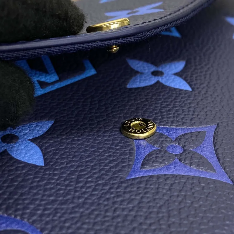 LV M82349 Louis Vuitton Felicie Pochette Monogram Empreinte Taška Námořnická Modrá